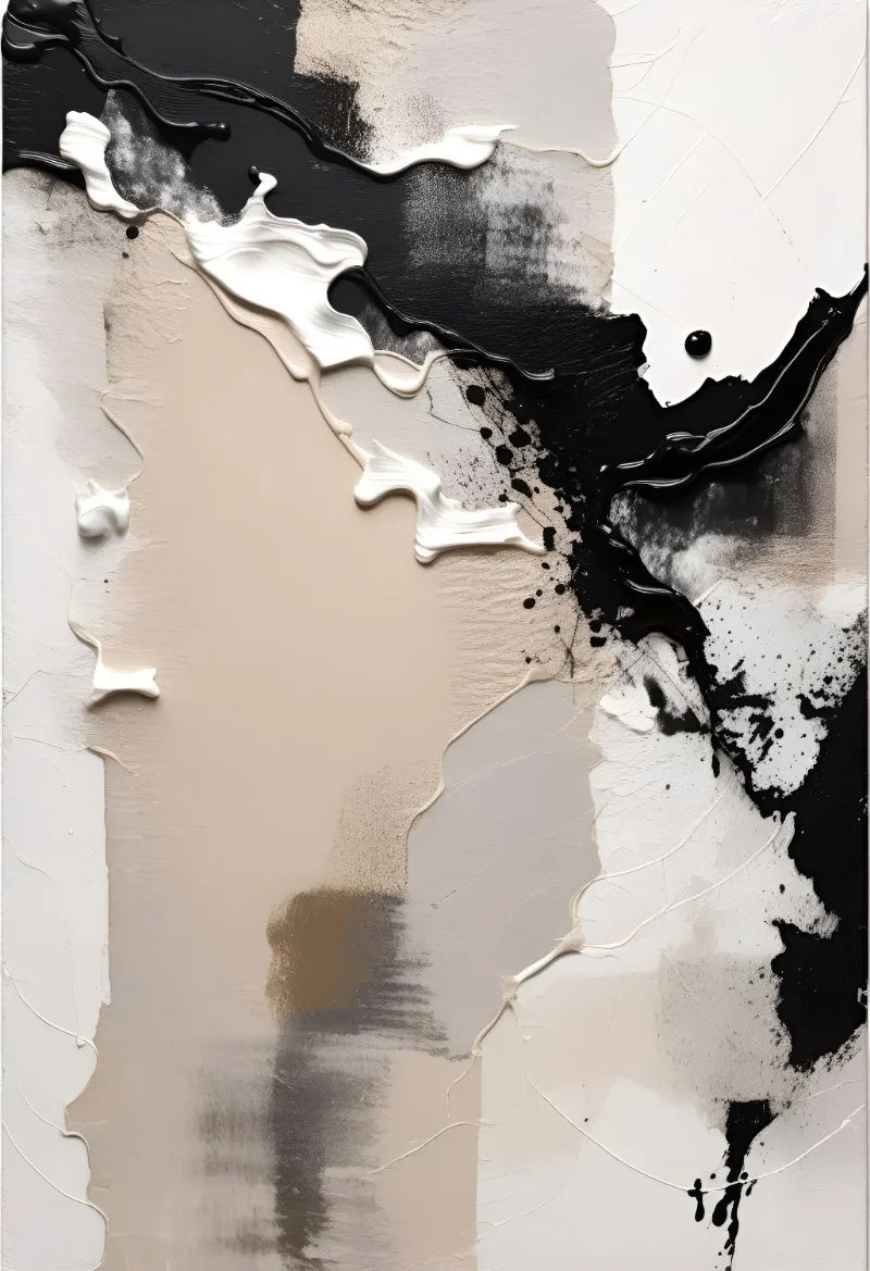 Geometric Lines Abstract Black Neutral Beige Art Poster Canvas Painting Wall Prints Picture for Living Room Home Decor Cuadros