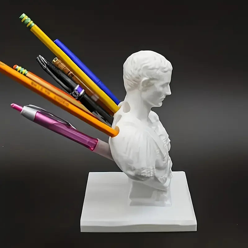 Miniso Julius Caesar Statue Office Desk Pen Holder Office Desk Organizer Office Decor Pen Rack Gift Stationery Teacher Gift