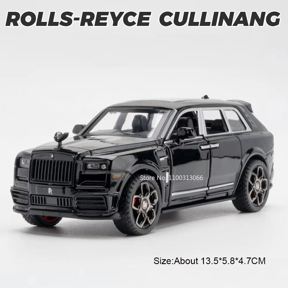 1:36 911 Carrera 1974 Rolls-Royce Cullinan Toy Cars Models Alloy Diecast Rubber Tires Pull Back Miniature Vehicle for Boys Gifts