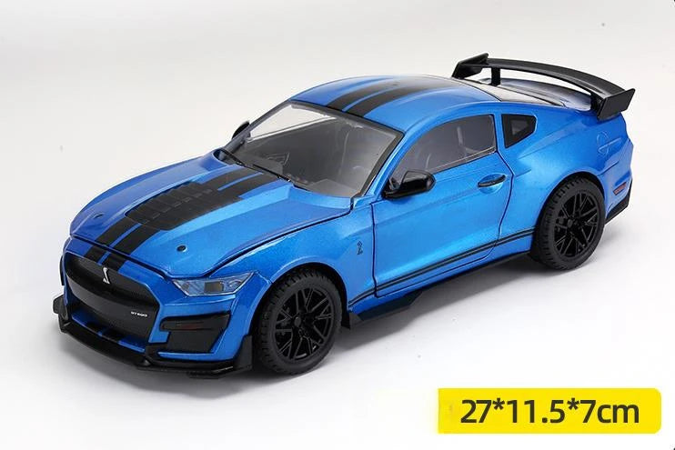 1/18 Mustang GT500 Toys Model Car Alloy Diecasts Vehicle Model with Light and Sound Super Sport Car for Boys Birthday Gifts
