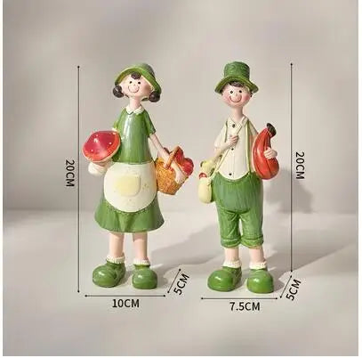 American Country Hanging Feet Couple Doll Resin Figurines Decoration items Outdoor Garden Accessories Courtyard Villa Statue Art