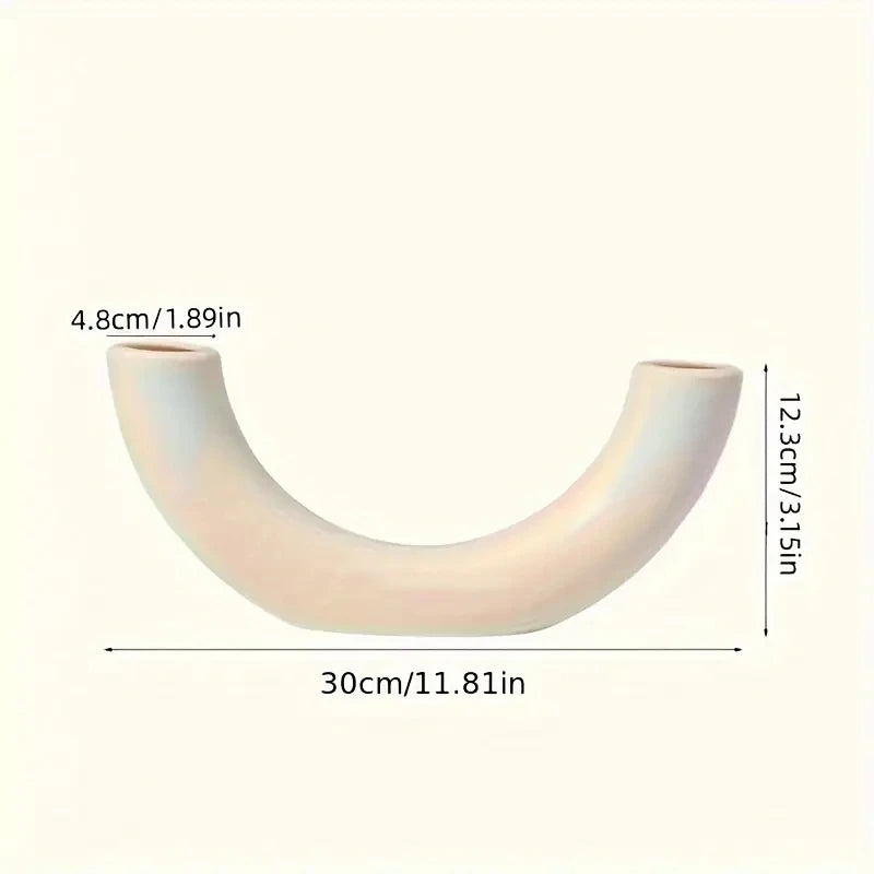 New Enchanting Crescent Vase Creative Design Decoration Simple White Eco Friendly Vase Home Decoration