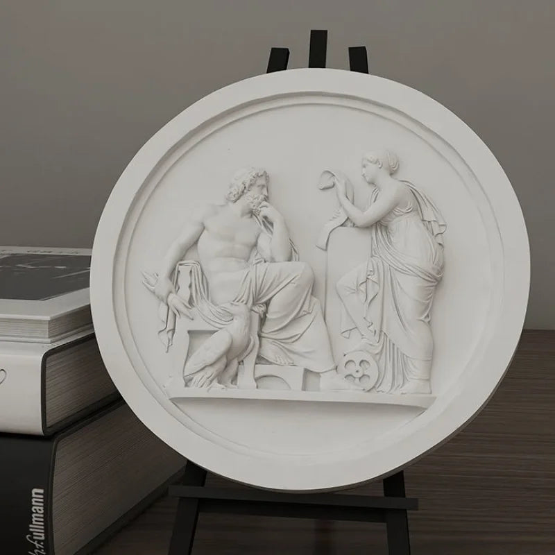 Creative Art Relief Decorative Painting Desktop Plaster Ornament Accessories For Modern Home Decor Elegant Room Luxury Ornaments