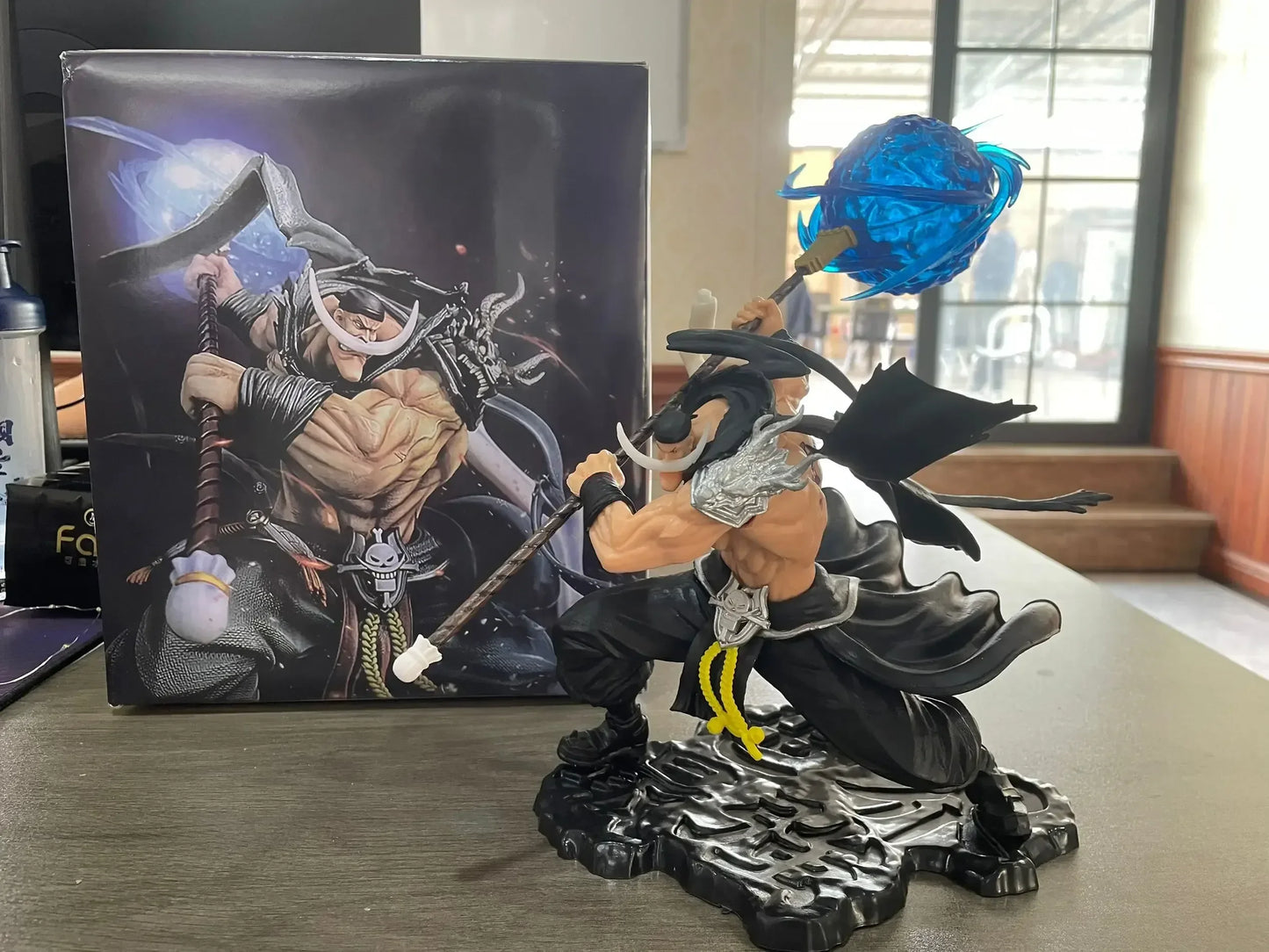 One Piece Anime Figure White Beard Edward Newgate POP Max Action Figure With Light Collection Decorations Statue Model Toy