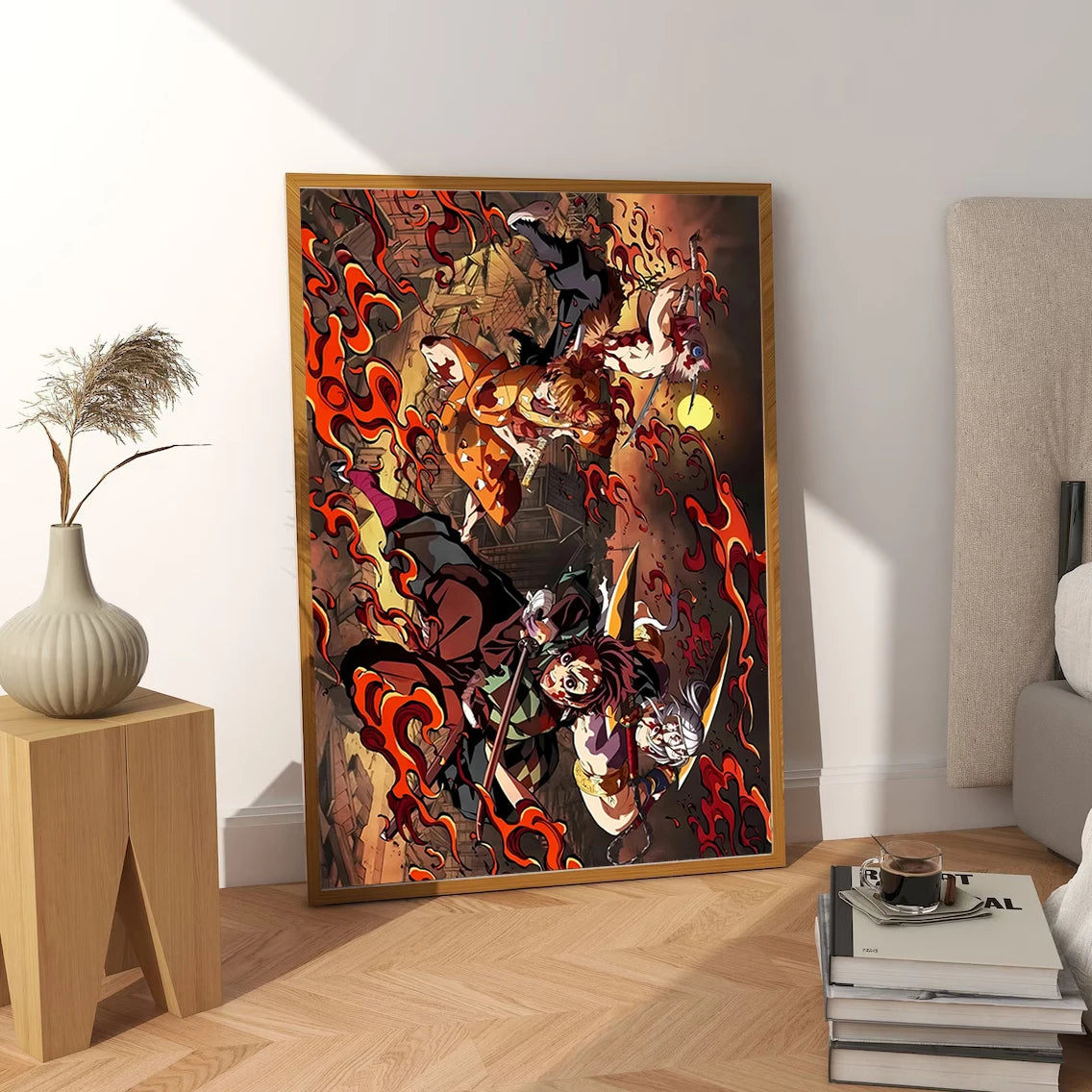 Demon Slayer Tanjiro Anime Self-adhesive Poster Home Decoration Painting Wallpaper Figures Hashira Art Decor Cartoons Kid Gift