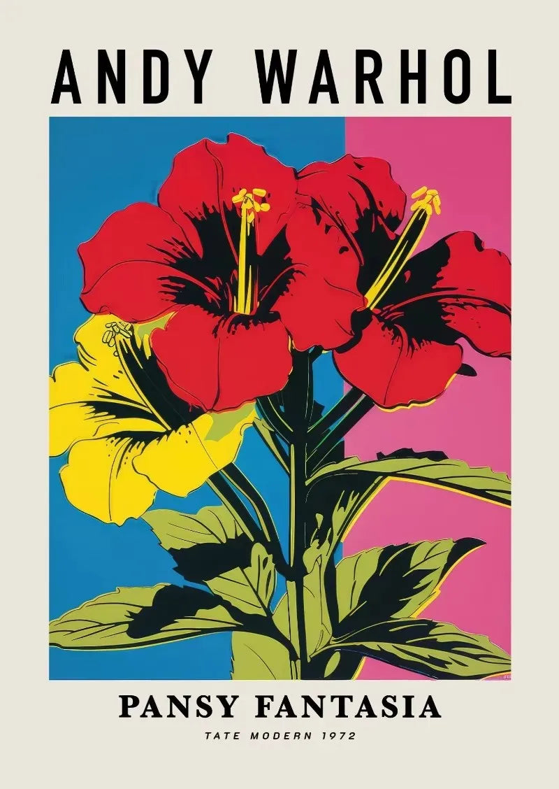 Andy Warhol Artwork Flowers Tulip Sunflowers Daisies Peony Abstract Poster Canvas Paintings Wall Art Pictures Home Decor