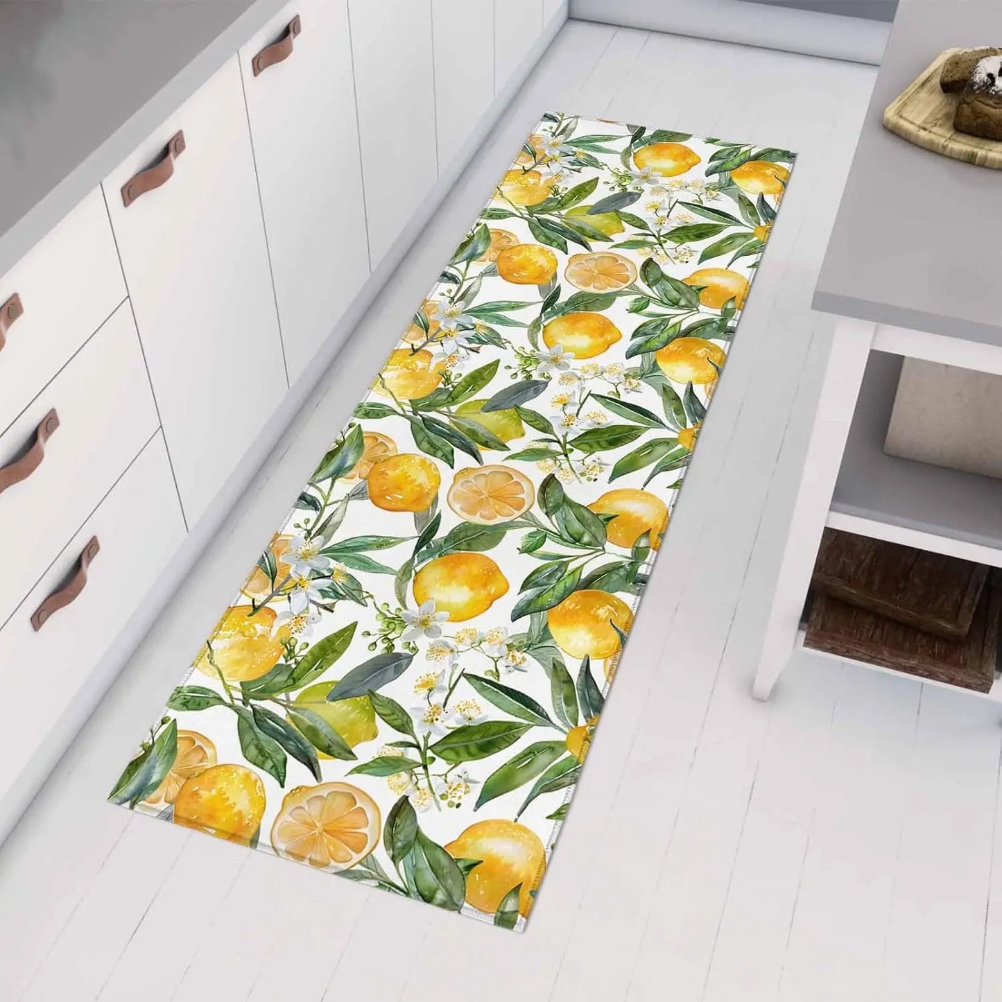 Spring Summer Lemon Non-slip Kitchen Mat Home Decor Living Room Balcony Hallway Entrance Door Mat Bedroom Laundry Bath Floormats