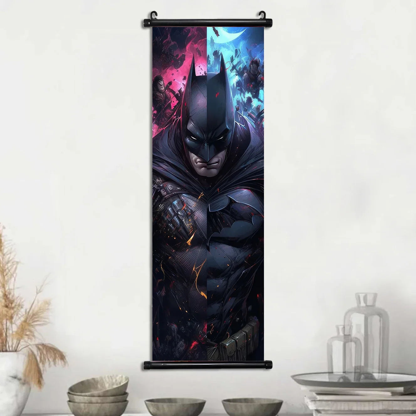 DC Batman Hanging Scroll Poster Movie Wallpaper Wall Artwork Canvas Painting Home Decoration Art Print Bedroom Decor Gift