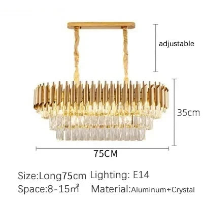 Luxury Modern Crystal Ceiling Chandelier E14 LED Pendant Lamp for Living Room Dining Room Bedroom Gold Black Home Decor Lighting