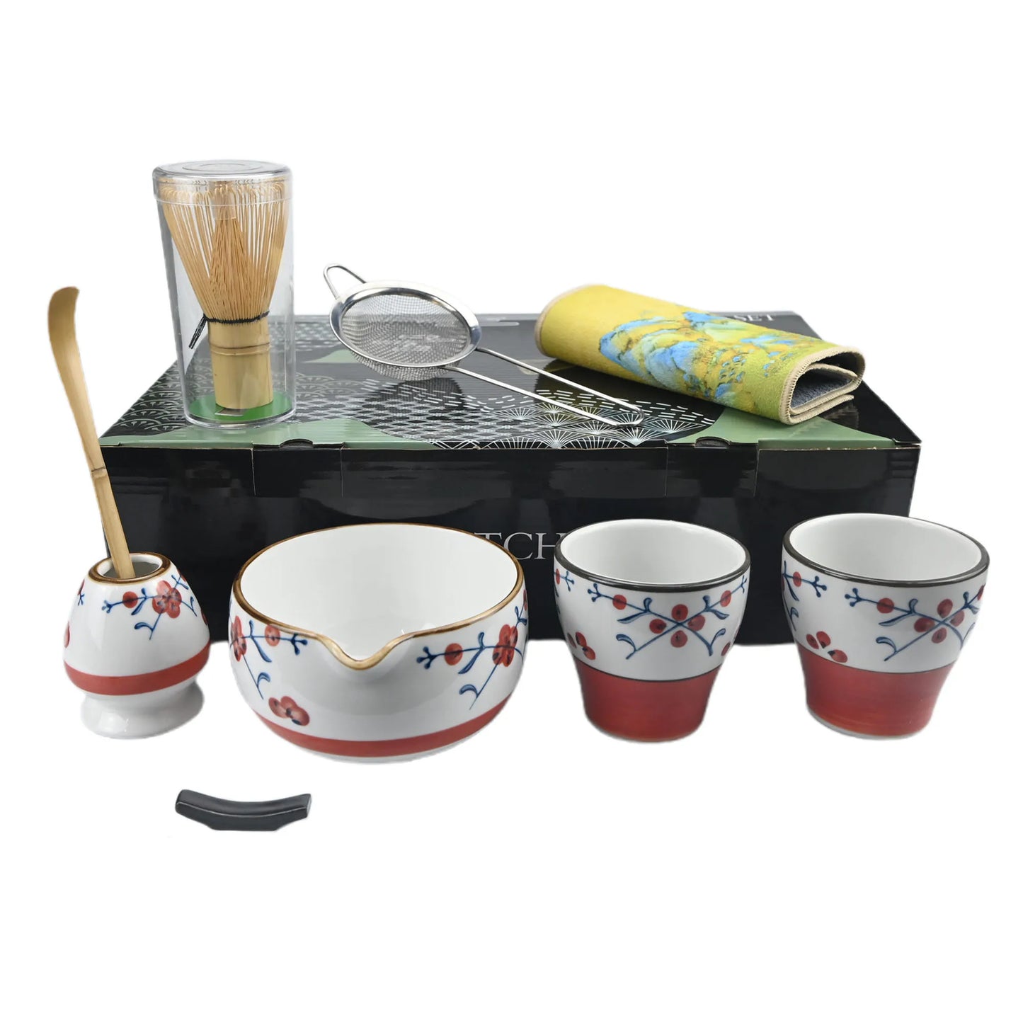 9pcs Japanese Matcha Set Matcha Bowl With Mouth Song Dynasty Tea Tip Tool Matcha Whisker Stand