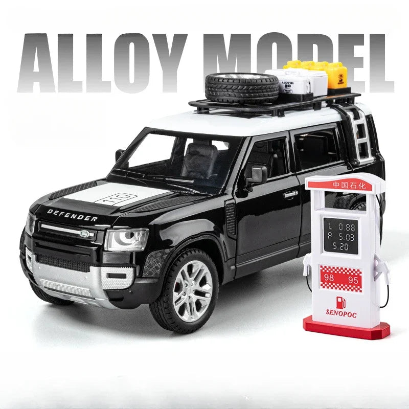 1:24 Land Rover Defender Model Car Toy Alloy Diecast Metal SUV Car Model with Removable Tools Off Road Vehicle for Boy Toys Gift