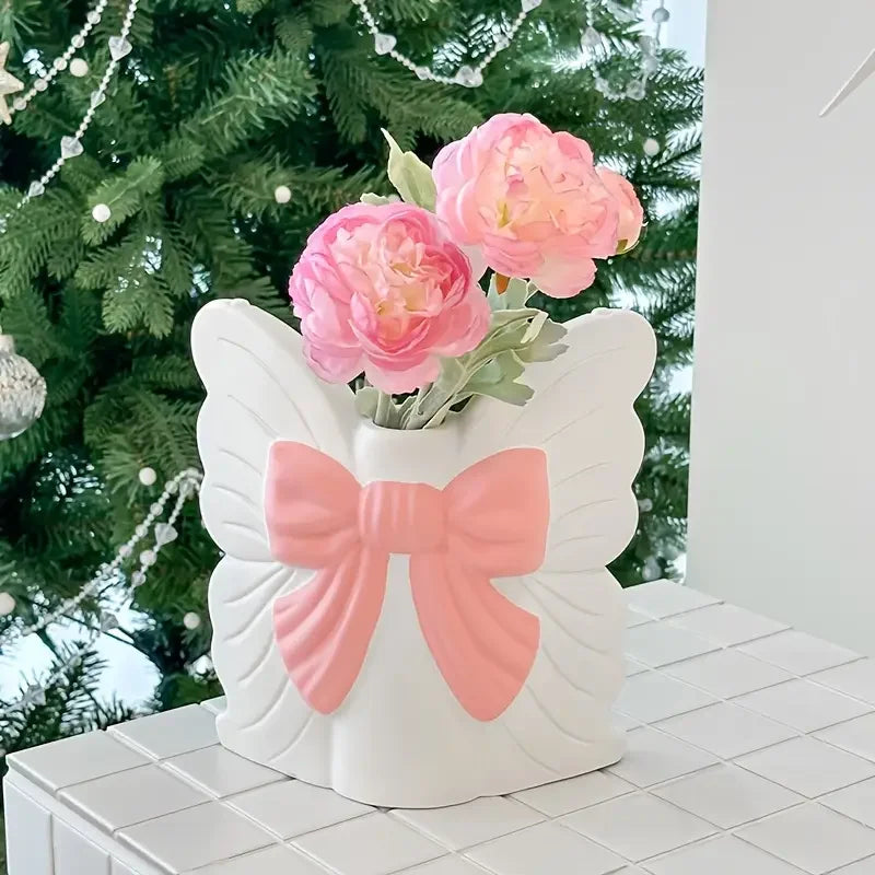 Creative Butterfly Shaped Ceramic Vase Flower Pot Desktop Decoration Flower Arrangement Modern Vase Room Decoration