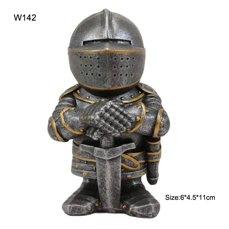 1pc Outdoor Garden Resin Statue Medieval Garden Knight Gnomes Guard Statues Sculpture for Yard Lawn Art Decor Ornaments