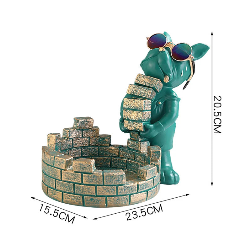 ERMAKOVA Dog Statue Storage Box Animal Ornament Resin Art Sculpture Figurine Home Decoration Home Decoration Study Ornament