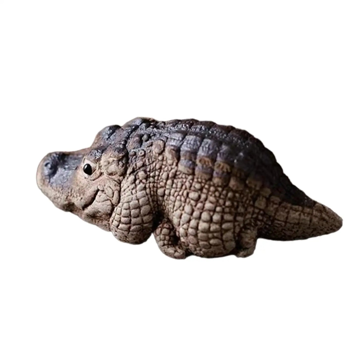 1x Clay Alligator Crocodile Mini Tea Pet Figurine Decoration Miniature Figurine