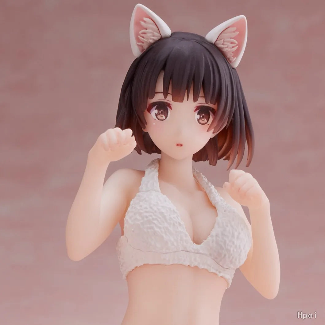 10CM Anime Megumi Kato Cat Ear Figure Saekano How To Raise A Boring Girlfriend Pajamas Anime Figure Action Figures Model Toys