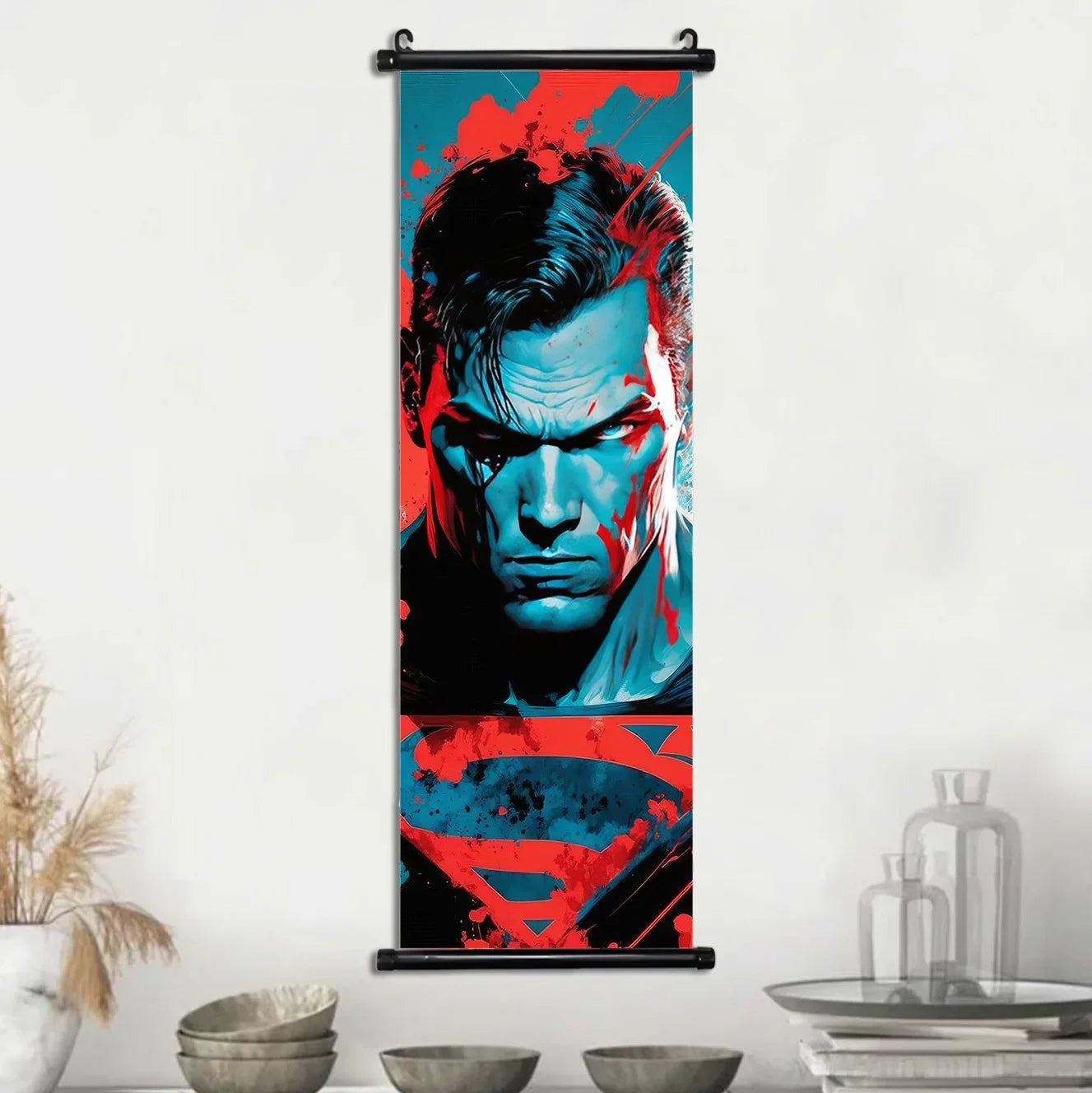 DC Superman Poster Movie Hanging Scroll Poster Wallpaper Wall Artwork Canvas Painting Print Home Bedroom Decoration Art Poster