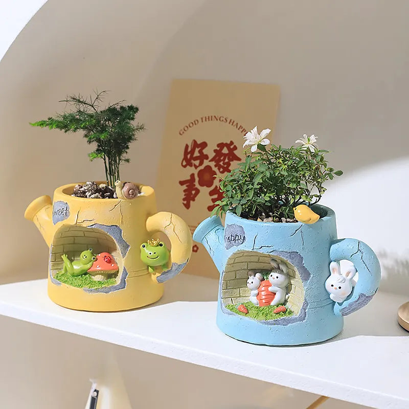 Watering Can Animals Planters Flower Pots for Succulents Plants Decora MY
