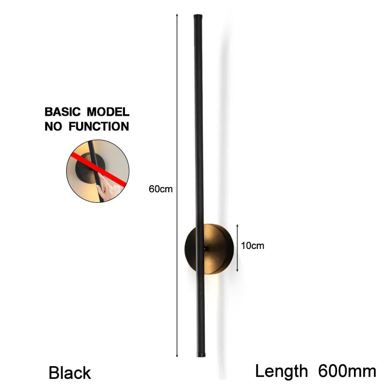 Black Touch Switch Dimmable LED Wall Lamps for Bedroom Living Room Indoor 360° Rotatable LED Wall Lights Interior Wall Sconce