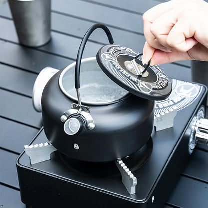 0.8L Portable Camping Kettle Outdoor Aluminum Alloy Teapot Coffee Tableware Water Kettle For Hiking and Picnic