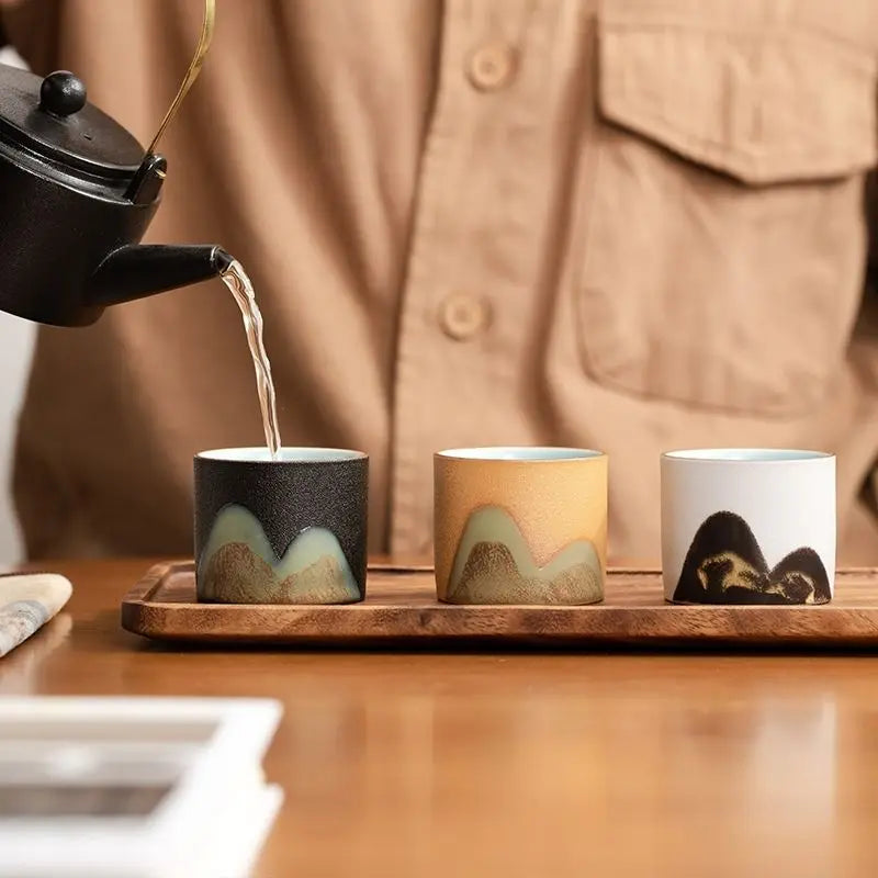 Tea Cup, Chinese Style Ceramic Retro Master Cup Single Cup Household Tea Cup Remote Mountain Tea Set Gift Giving