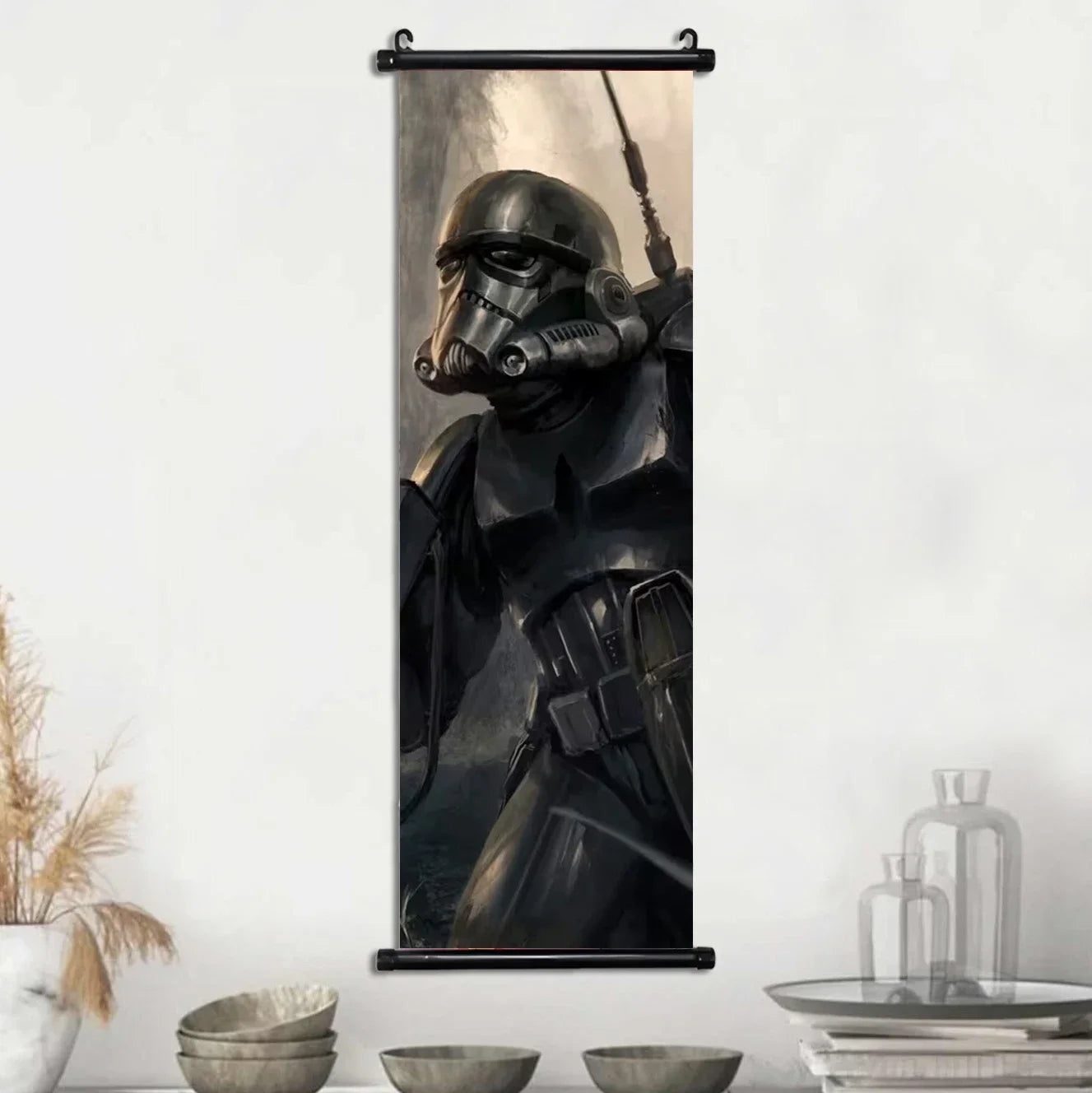 Disney Star Wars Movie Comic Stormtrooper Hanging Scroll Decor Poster Wall Artwork Canvas Painting Count Dooku Art Wallpaper