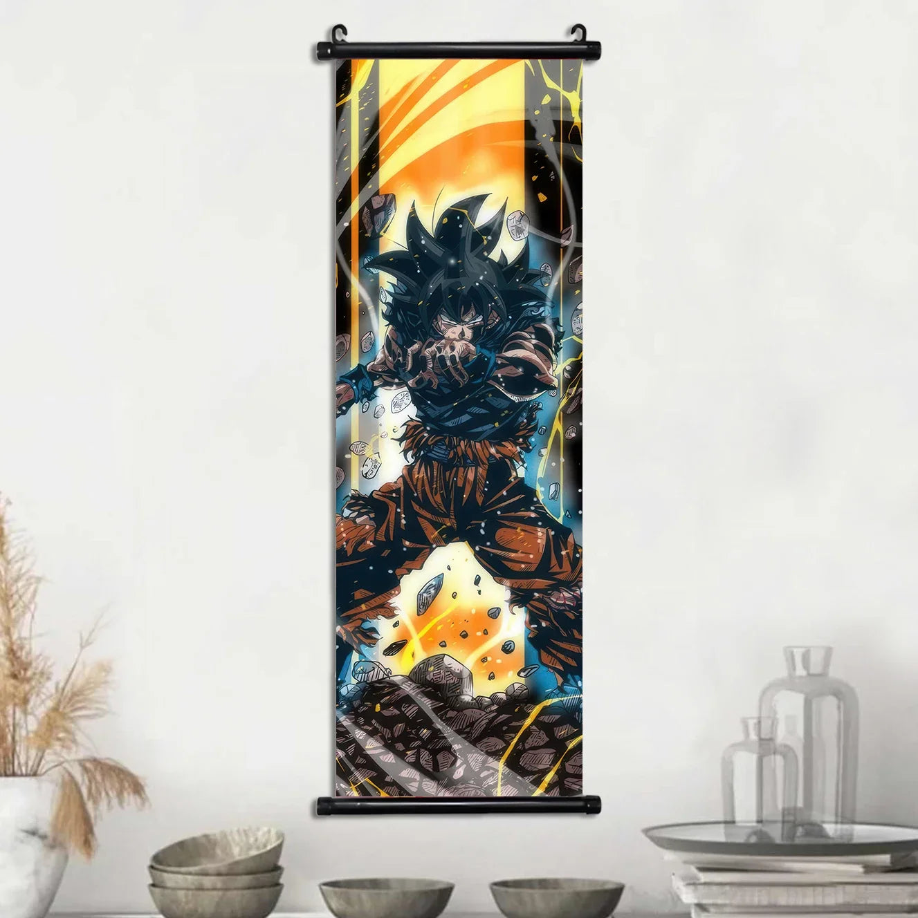 Printed Dragon Ball Poster Anime Wall Artwork Goku Pictures Bejīta Painting Canvas Super Saiyan Hanging Scrolls Home Room Decor