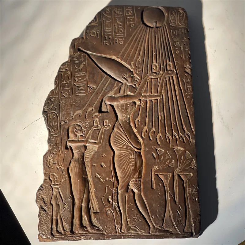 Reproduction of Ancient Egyptian Statue Aten Akhenaten Sculpture Relief Art Teaching Aids Home Desktop Decoration Ornaments