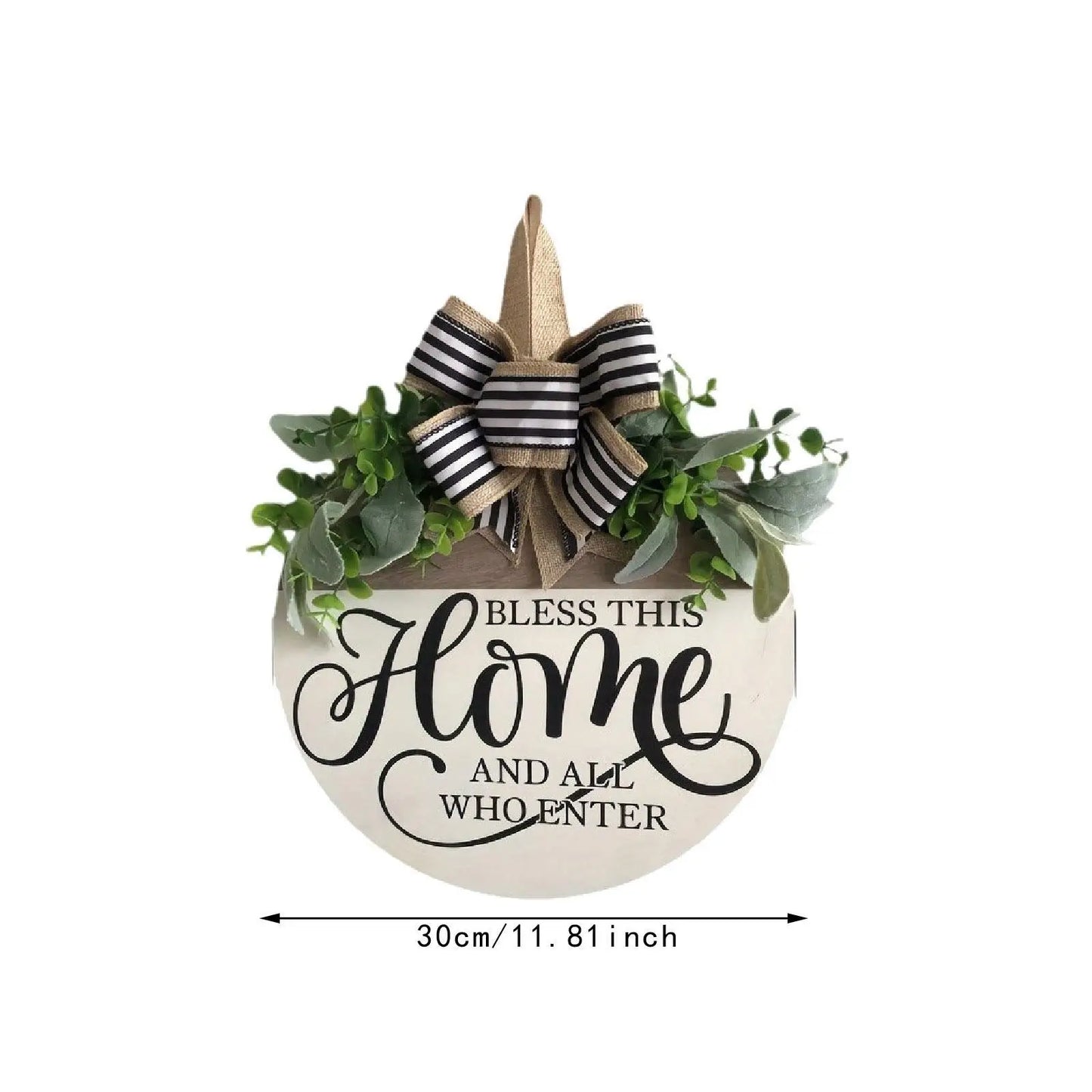 Front Door Welcome Sign Porch Decoration Decorative Rustic 30cm with Hanging
