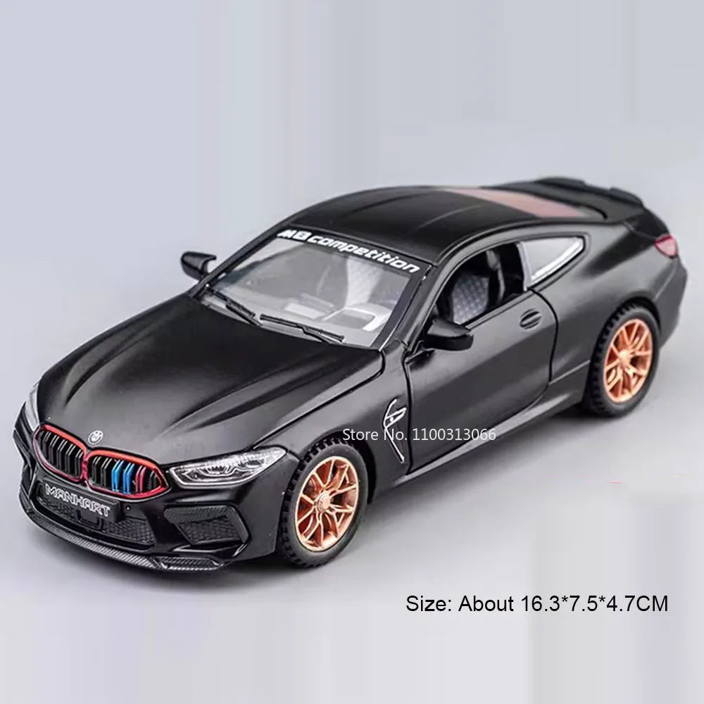 1:32 Alloy M8 Model Toys Cars with Light Sound Rubber Tires Miniature Vehicles Doors Opened Police Car Kids Children's Day Gifts