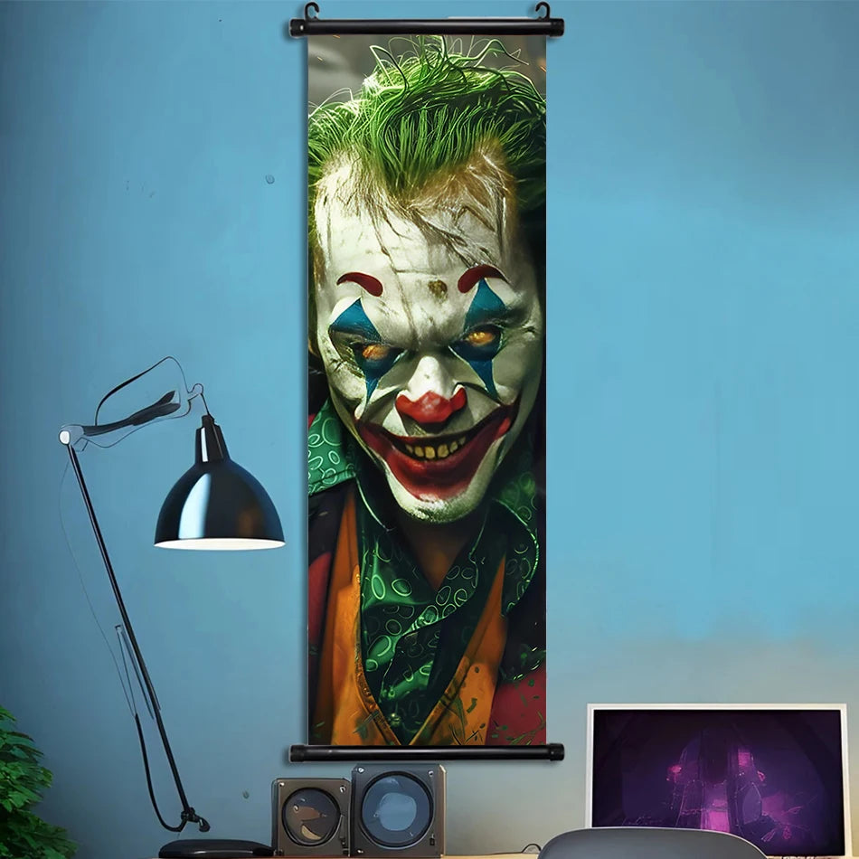 DC Joker Home Decor Hanging Scroll Poster Canvas Wall Modern Decorative Painting Artwork Wall Living Bedroom Wallpaper Kid Gift