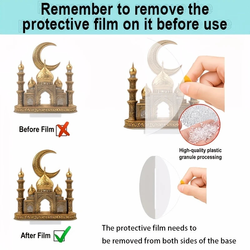Ramadan Festival 2D Acrylic Moon Castle Craft Ornament 2025 Eid Al-fitr Mubarak Decoration Islamic Muslim Home Party Table Gifts