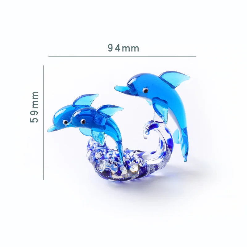 Crystal Dolphin Figurine Glass Lovely Sea Animal Ornament Home Table Statue Decor Fish Tank Craft Paperweight Kid Christmas Gift