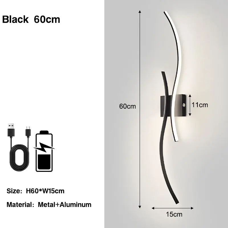 Wireless Rechargeable Battery LED Wall Lamps Wall Sconce for Bedroom 3CCT Touch Dimmable Wall Lights With Remote Control Hallway