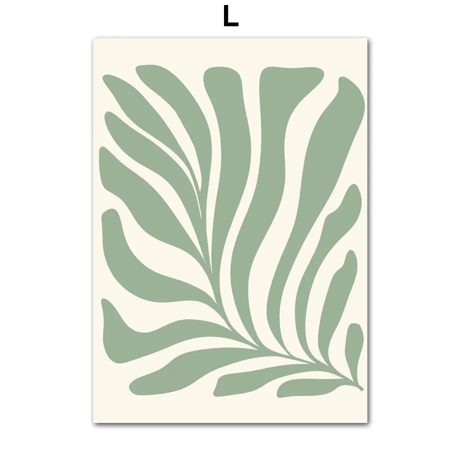 Bohemia Green Lines Girl Rainbow Leaf Flower Abstract Posters And Prints Wall Art Canvas Painting Pictures for Living Room Decor