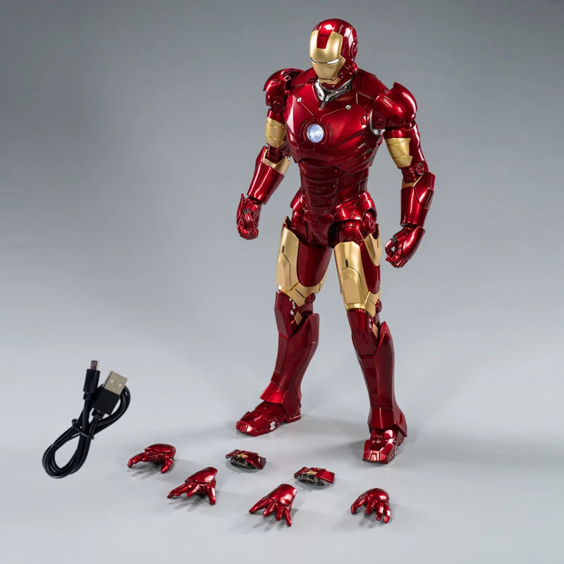 ZD 1/5 Iron Man 36CM MK3 Original legends LED lighting 10th Anniversary Memorial Collect Tony Stark Model Action Figure