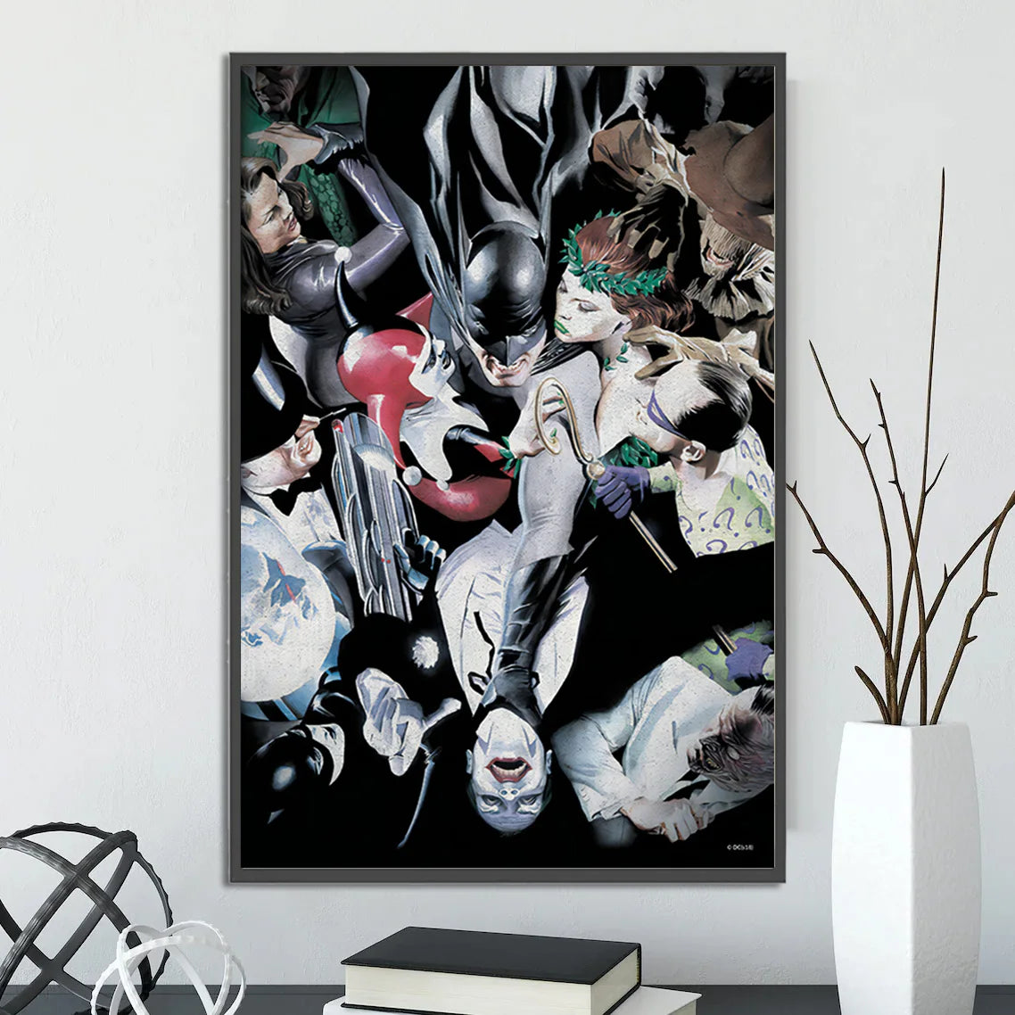 DC Heroes Ross Edition Superman Self-adhesive Poster Movie Wallpaper Figures Home Decoration Painting Wall Art Bedroom Cartoons