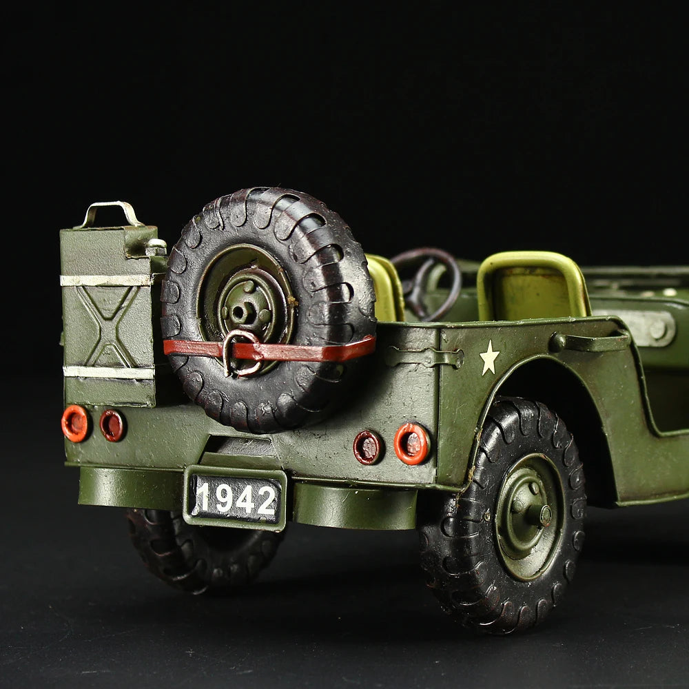Retro Jeep Off-Road Vehicle, Iron Model, Handicraft, Home Decorations, Ornament, Study, Children's Room, Gifts