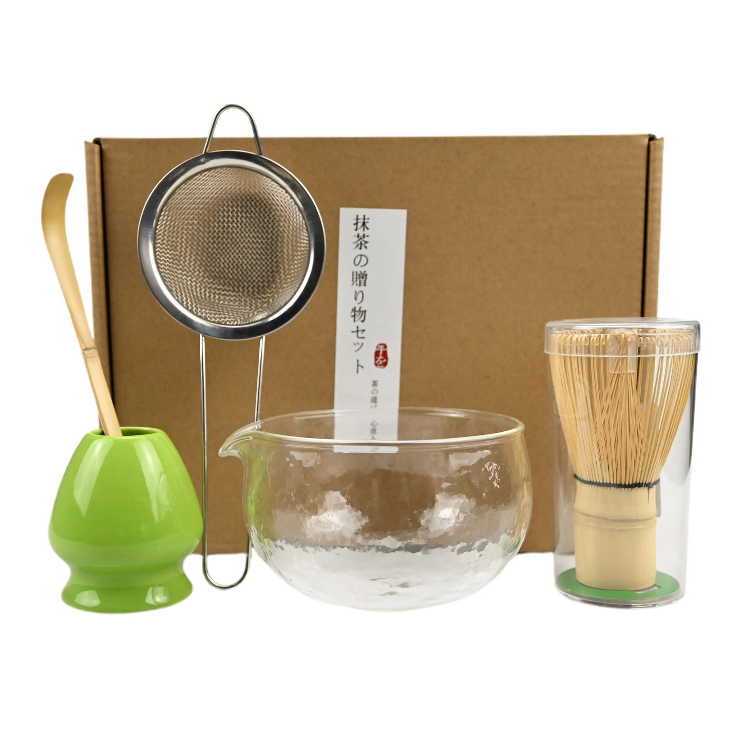 5PCS/Set Japanese-style Matcha Bowl , Spoon, Tea Whisk, Sieve Mesh, Perfect Gift For Ceremony, Traditional Decoration