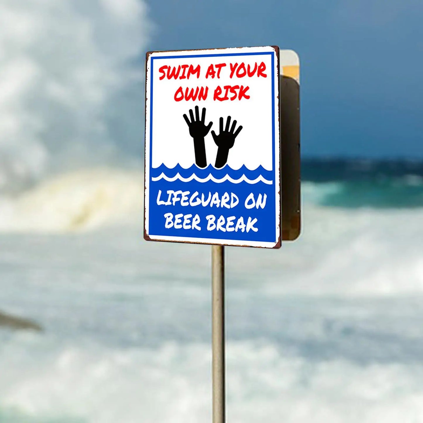 Swimming at Your Risk Risks Pool Pool Pool Sign Plate Plate Plate for Gardens Lakeside Beach