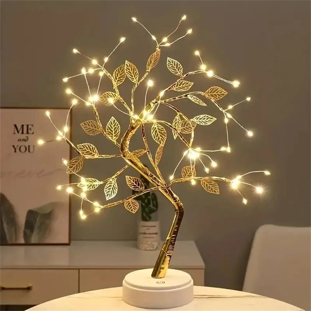 Tree LED Light USB Table Lamp Adjustable Touch Switch DIY Artificial X MY
