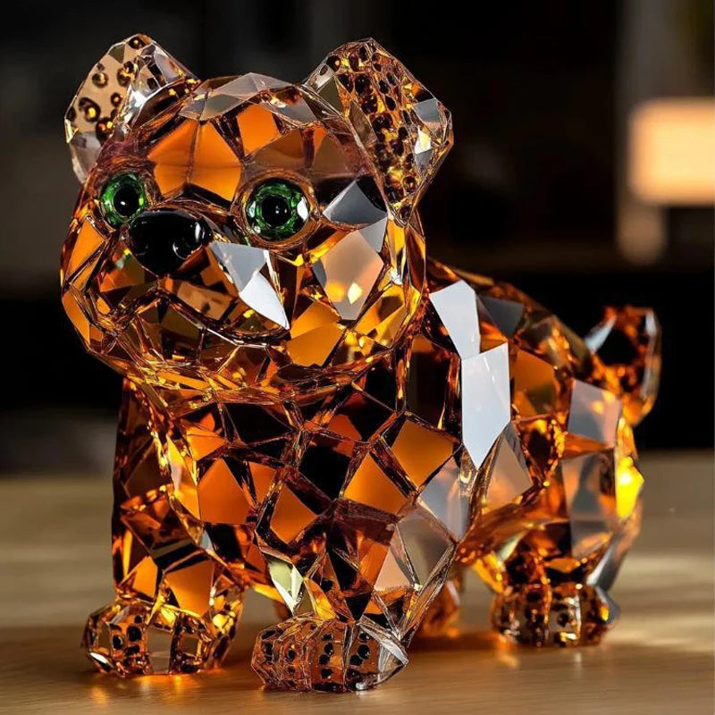 1 pc Handmade Dog Figurine Resin Puppy Ornament Collectible Art Animal Sculpture Ornament Dog Sculpture Home Bar Decor