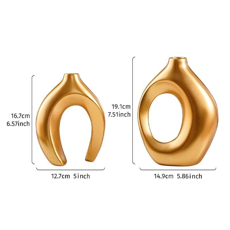 2PCS Set Creative Couple Series Home Decoration Vase, Large Medium Combination Indoor Table Ornaments for Interior Decoration