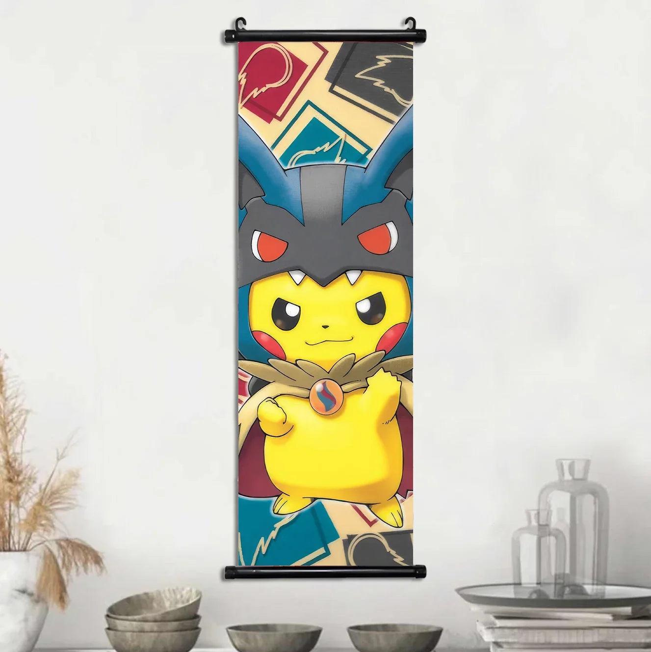 P-Pokemon Japanese Anime Peripheral Poster Modern Room Decoration Picture Charizard Painting Wall Pikachu Canvas Home Decor Gift