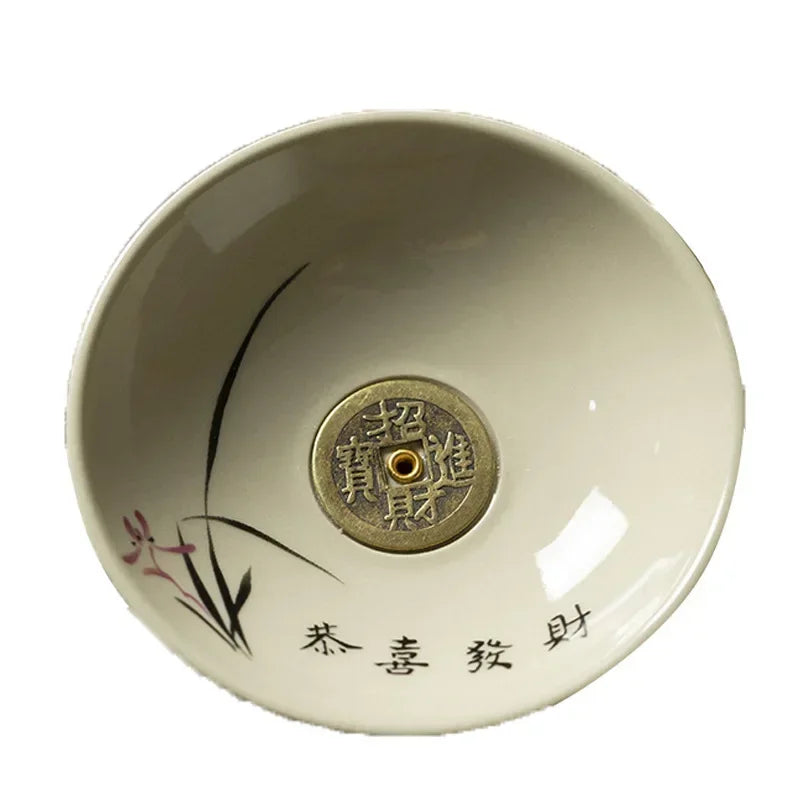 1PCCreative Ceramic Line Incense Burner Household Agarwood Sandalwood Plate Smoking Tea Room Incense Path Incense Insert