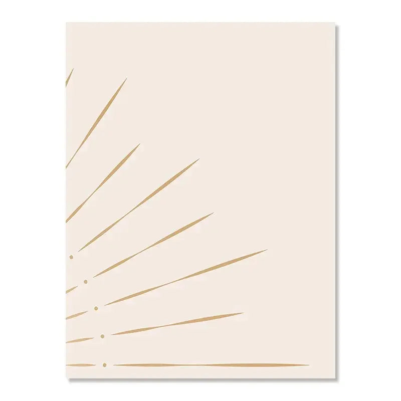 Boho Wall Art Yellow Sun Rising on the Horizon Geometric Nature Illustrations Line Art Wall Mid Century Modern Posters and Print