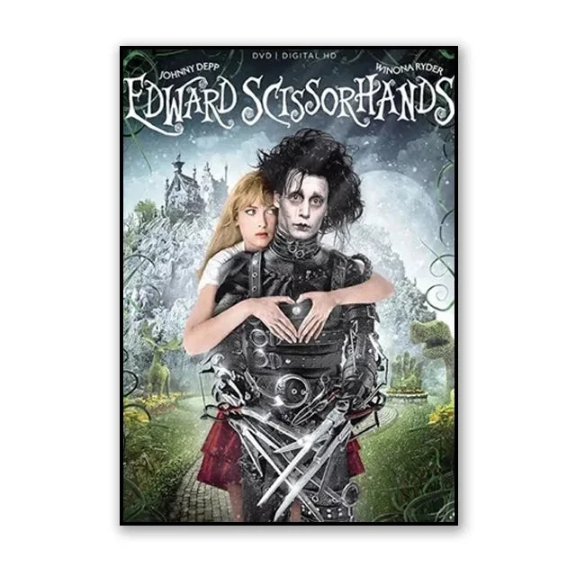 Retro Edward Scissorhands Posters Classic Movies Wall Art Canvas Painting And Prints Film HD Pictures Bar Barber Decor Frameless