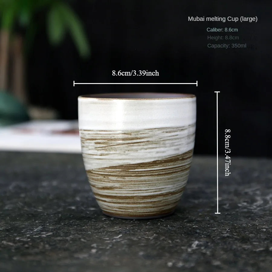 350ml hand-painted large capacity ceramic retro creative kiln change master cup tea cup coffee cup wheat tea cup