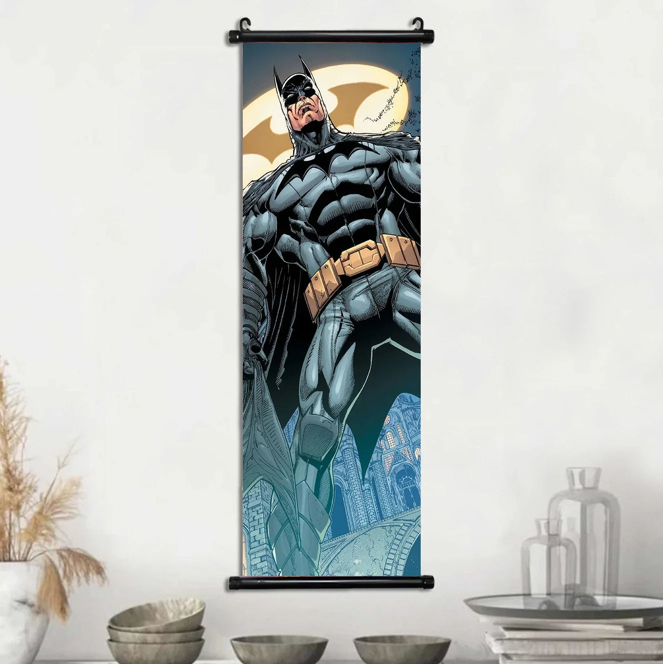 DC Batman Hanging Scroll Picture Movie Wallpaper Poster Wall Artwork Cartoon Canvas Painting Picture Print Home Decoration Art