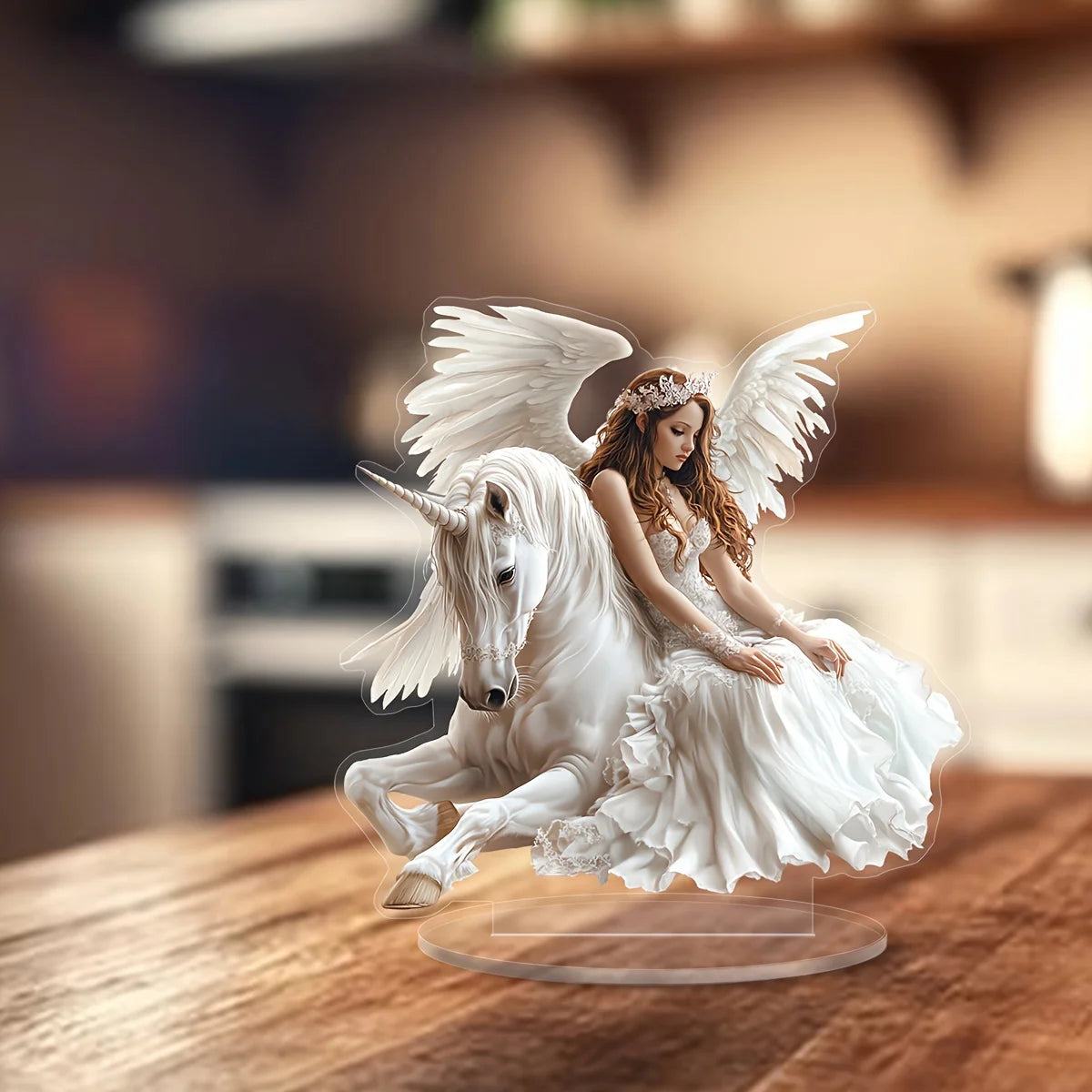 1PC Decorative Plaque and Plaque with Angel and Ponytail, Home and Office Desktop Decoration, Unique Gift for Nature Enthusiasts